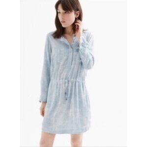 Lou & Grey Blue Cinch Waist Sheath Dress Sz Large Womens Blue Casual